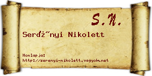 Serényi Nikolett névjegykártya