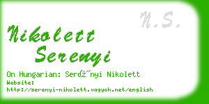 nikolett serenyi business card